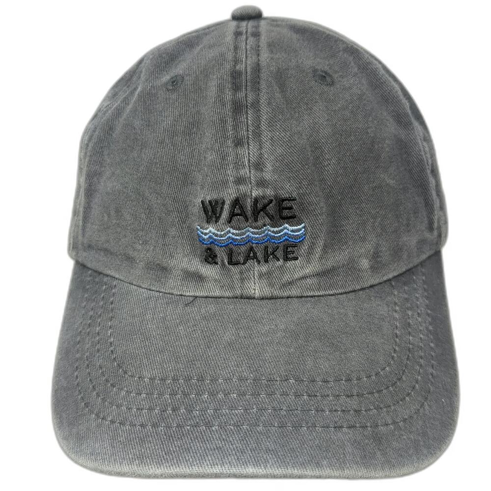 Pacific Brim Baseball Cap Gray One Size Hat Wake & Lake Embroidered Slideback